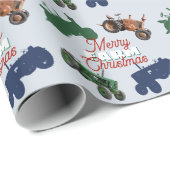  tractoren vrolijk Boerderij kerst Cadeaupapier (Rol Hoek)