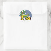 Tractorenhelling wintersticker ronde sticker (Tas)