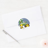 Tractorenhelling wintersticker ronde sticker (Envelop)