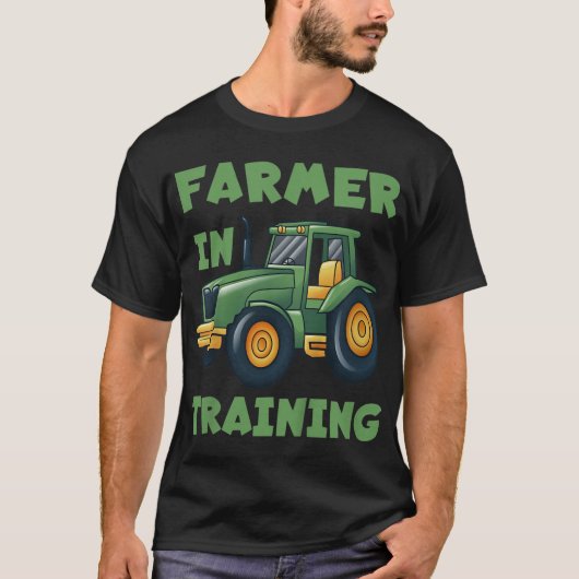 Tractorjongen boer in training tractorgrafiek t-shirt (Voorkant)