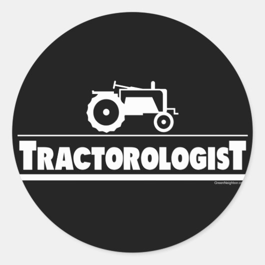 Tractoroloog - tractor ronde sticker (Voorkant)