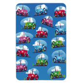 Tractorpatroon (blauwe achtergrond) magneet (Verticaal)