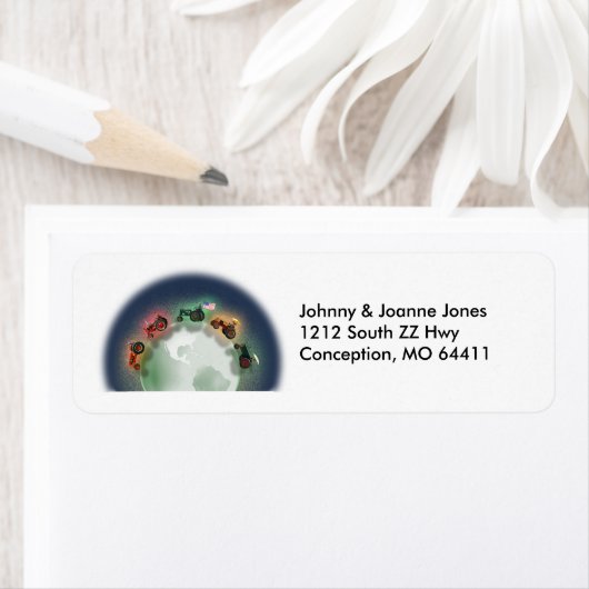 Tractors Around the World Address Label (Insitu)