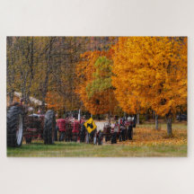 Tractors in herfstweergave