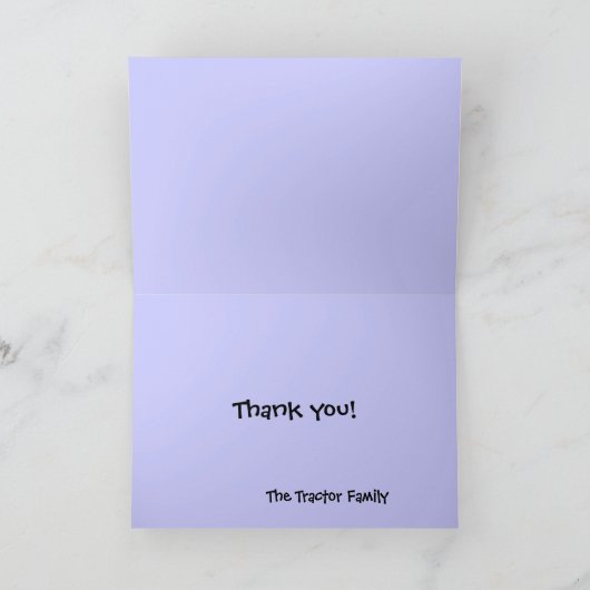 Tractors kussend onder Harten Bedankkaart (Binnen)