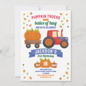 Tractors Pompoen Verjaardag Oogst Feest Kaart (Voorkant)