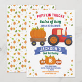 Tractors Pompoen Verjaardag Oogst Feest Kaart (Voorkant / Achterkant)
