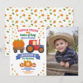 Tractors Pompoen Verjaardag Oogst Party Foto Kaart (Voorkant / Achterkant)