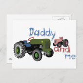 Tractors voor pappa en ik meisjes briefkaart (Voorkant / Achterkant)
