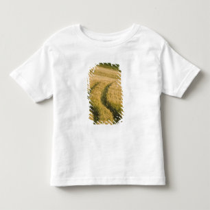 Tractorsporen door tarwe, Toscane, Italië Kinder Shirts