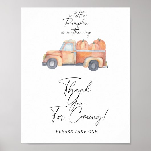 Tractorwagen pompoen - Bedankt voor het komen Post Poster (Voorkant)