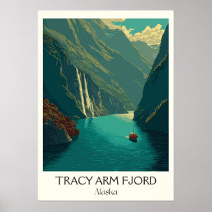 Tracy Arm Fjord Alaska Gletsjer Waterval Poster