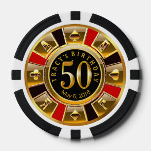 Tracy Bonne Chance Vegas Casino Chip Rood & Zwart