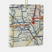 Tracy California Map Keramisch Ornament (Rechts)