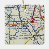 Tracy California Map Keramisch Ornament (Voorkant)