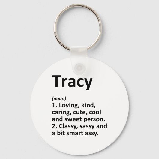Tracy Definition Personalized Name Funny Birthday  Sleutelhanger (Voorkant)