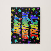 "TRACY" First Name, Fun "HAPPY BIRTHDAY" Legpuzzel (Verticaal)