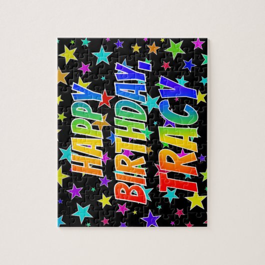 "TRACY" First Name, Fun "HAPPY BIRTHDAY" Legpuzzel (Verticaal)