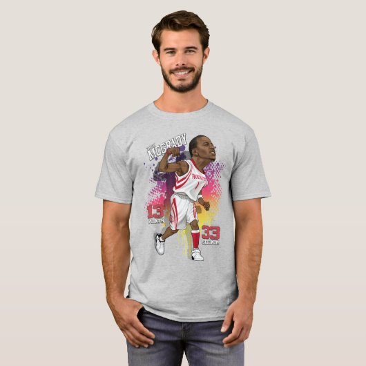 Tracy McGrady Karikatuur T-shirt (Voorkant volledig)