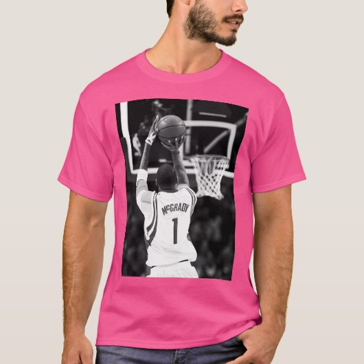 Tracy McGrady - Zwart Wit T-shirt (Voorkant)