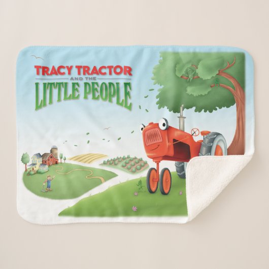 Tracy Tractor Blanket Sherpa Deken (Voorkant (horizontaal))