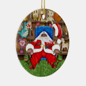 Tracy's verbonden kerstman keramisch ornament (Rechts)