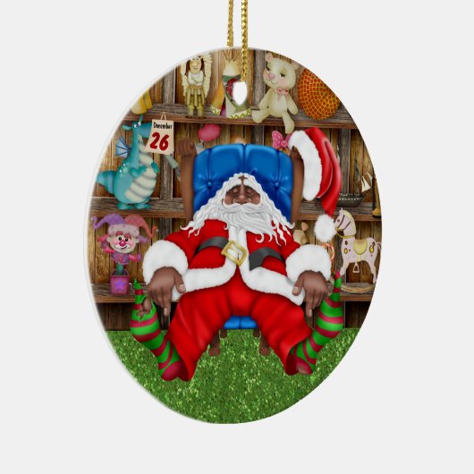 Tracy's verbonden kerstman keramisch ornament (Rechts)