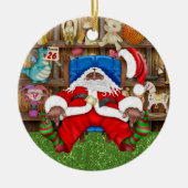 Tracy's verbonden kerstman keramisch ornament (Voorkant)