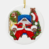 Tracy's verbonden kerstman keramisch ornament (Voorkant)