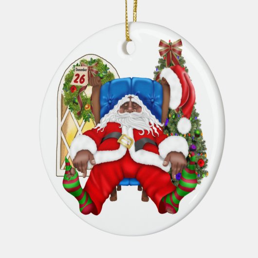 Tracy's verbonden kerstman keramisch ornament (Links)