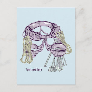 Trad klimharnas en uitrusting briefkaart