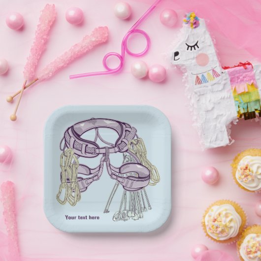 Trad klimharnas en uitrusting papieren bordje (Feest)