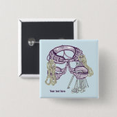 Trad klimharnas en uitrusting vierkante button 5,1 cm (Voorkant /achterkant)