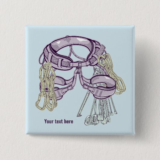 Trad klimharnas en uitrusting vierkante button 5,1 cm (Voorkant)