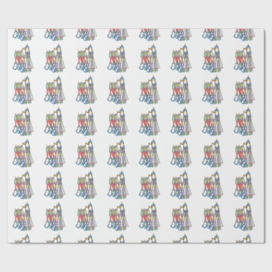 Trad klimrek cadeaupapier (Vlak)