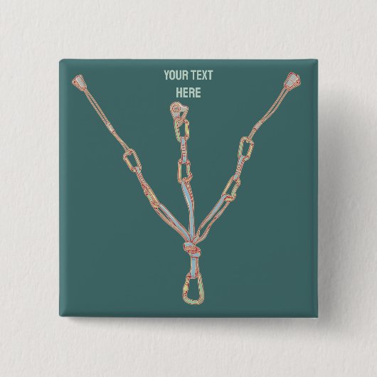 Trad rock klimmen buik vierkante button 5,1 cm (Voorkant)