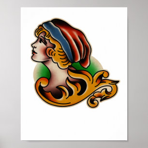 Trad Tattoo 004 Sticker  Poster