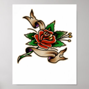 Trad Tattoo 005 Sticker  Poster
