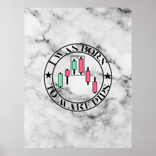 Trade Design | Bearish pattern Marble | Pips Poster (Voorkant)