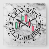 Trade Design | Bearish pattern Marble | Pips Vierkante Klok (Voorkant)