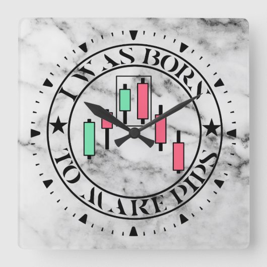 Trade Design | Bearish pattern Marble | Pips Vierkante Klok (Voorkant)