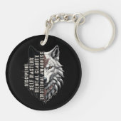 Trade Design | Witte Wolf | 2-zijdig Sleutelhanger (Achterkant)