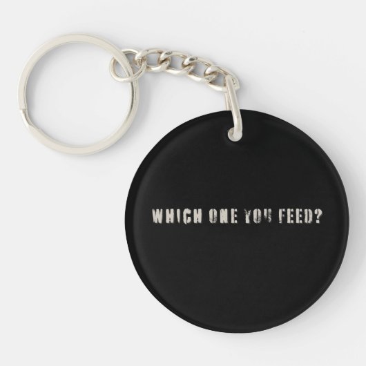 Trade Design | Witte Wolf | 2-zijdig Sleutelhanger (Voorkant)