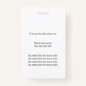 Trade Medewerker Foto ID en QR Code Badge (Achterkant)