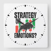 Trade Motivation | Bull market | Strategy  Vierkante Klok (Voorkant)