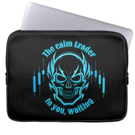 Trade Motivation | Skull | Calm Trader Laptop Sleeve