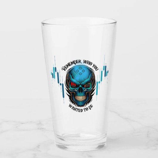 Trade Motivation | Skull | Remember  Glas (Voorkant)