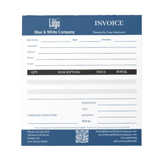 Trade Service Professional Blauw Notitieblok (Voorkant)