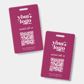 Trade Show Bedrijfs-ID QR-code Website Badge (Voor- en achterkant)