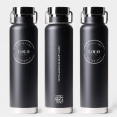 Trade show giveaway Business Logo QR code zwart Waterfles
